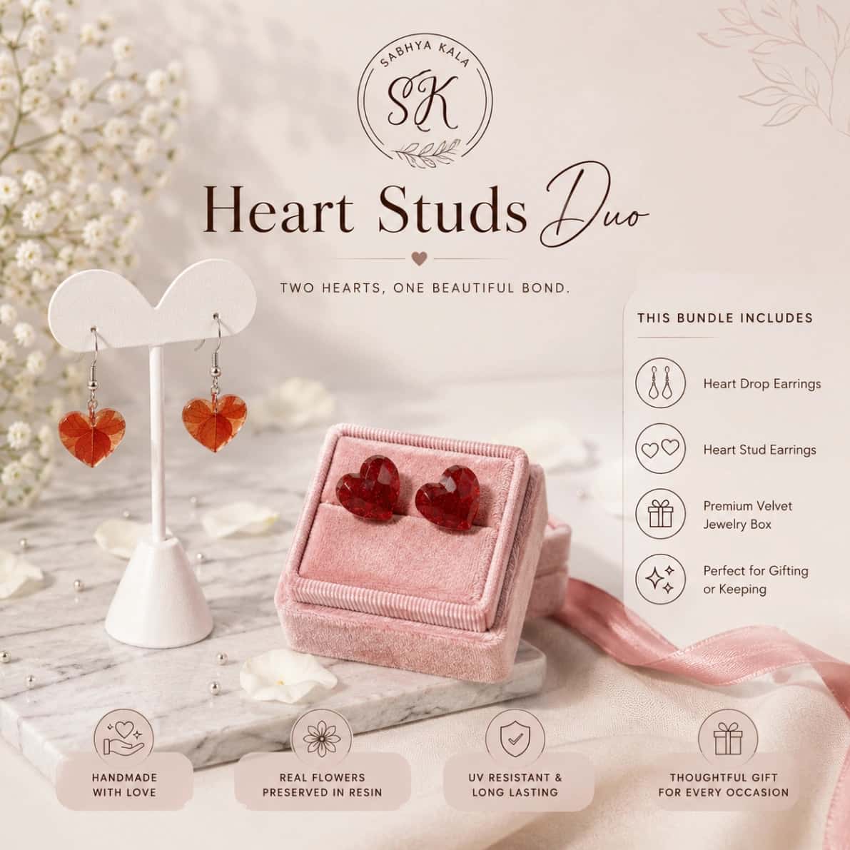 Heart Studs Duo