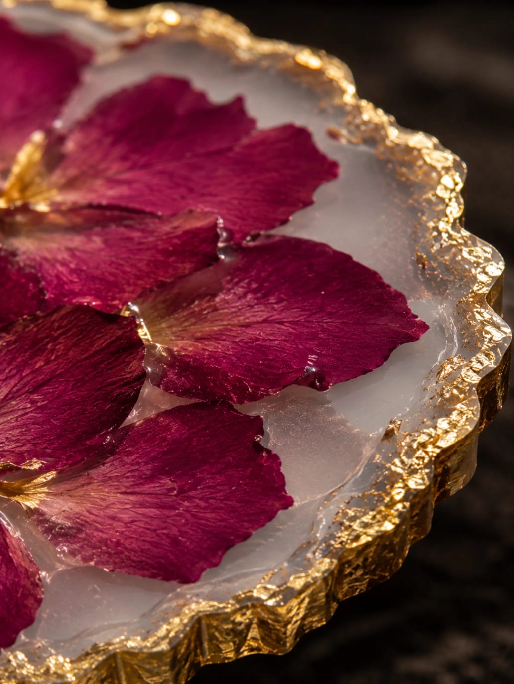 Real Rose Petal Resin Coasters (Set of 4) - Luxury Handcrafted Resin Art | Sabhya Kala